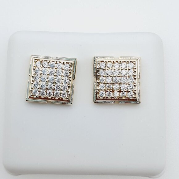 "14K Gold Plated Cubic Zircon Earrings, EVBRS466 - Picture 1 of 9